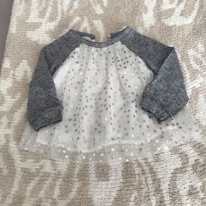 Gap baby top with knit arms and tulle layers